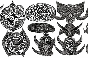 Viking Celtic Runic Elaborate Intricate Comprehensive Demon woman gorgeous beautiful Feral Chaos tattoo idea