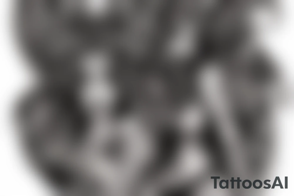 Smokey Pagan Runic Elaborate Intricate Comprehensive Demon woman gorgeous beautiful fierce Feral tattoo idea