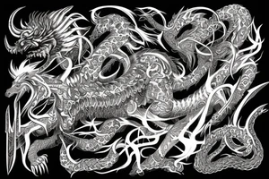 Oriental 
Runic Elaborate Intricate Comprehensive Demon woman gorgeous beautiful Feral Chaos tattoo idea