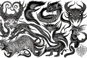 Oriental 
Runic Elaborate Intricate Comprehensive Demon woman gorgeous beautiful Feral Chaos tattoo idea