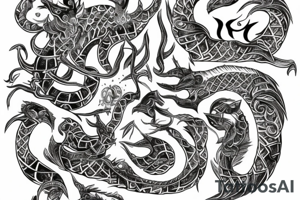Oriental
Runic Elaborate Intricate Comprehensive Demon woman gorgeous beautiful Feral Chaos tattoo idea
