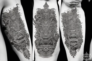Samurai Woman Oni Intense Elaborate Intricate Comprehensive tattoo idea