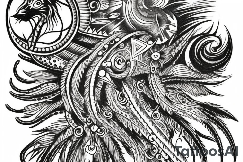 Chaos Spiritual Native American Intricate Comprehensive Detailed Elaborate tattoo idea