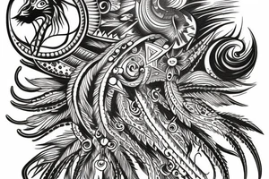 Chaos Spiritual Native American Intricate Comprehensive Detailed Elaborate tattoo idea