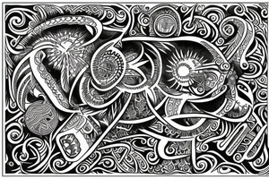 Chaos Spiritual Native American Intricate Comprehensive Detailed Elaborate tattoo idea