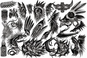 Chaos Spiritual Native American Intricate Comprehensive Detailed Elaborate tattoo idea