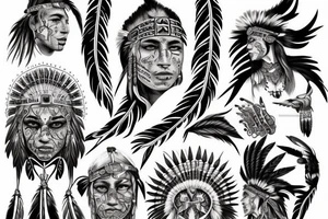 Chaos Spiritual Native American Intricate Comprehensive Detailed Elaborate tattoo idea