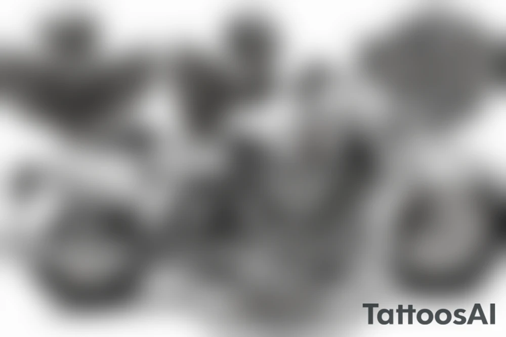 SKELETON RIDING A Harley Davidson ROAD KING 2004 tattoo idea