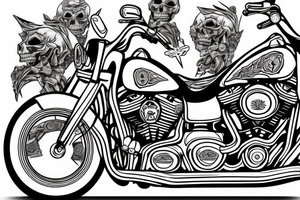 SKELETON RIDING A Harley Davidson ROAD KING 2004 tattoo idea