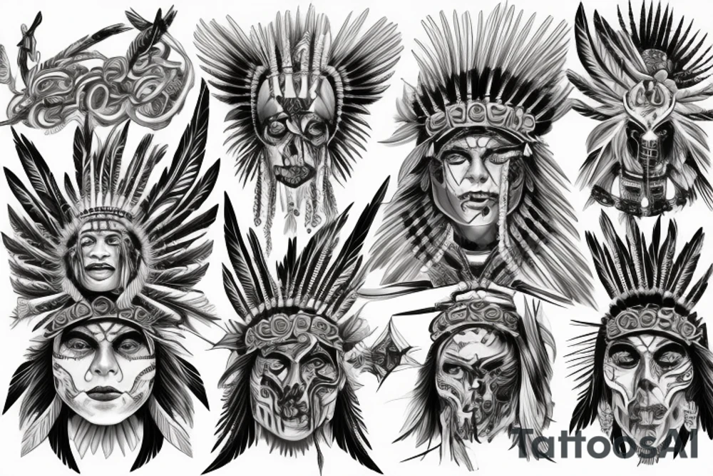 Chaos Spiritual Native American Intricate Comprehensive Detailed Elaborate tattoo idea