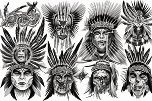 Chaos Spiritual Native American Intricate Comprehensive Detailed Elaborate tattoo idea