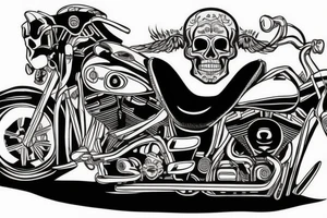 SKELETON RIDING A Harley Davidson ROAD KING 2004 tattoo idea