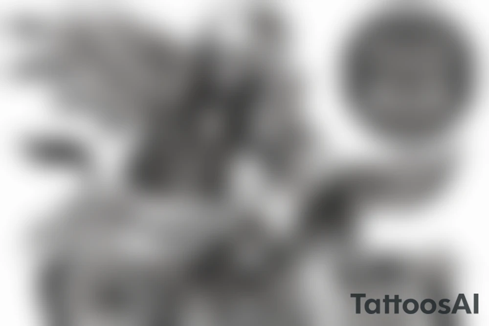 SKELETON RIDING A Harley Davidson ROAD KING 2004 tattoo idea