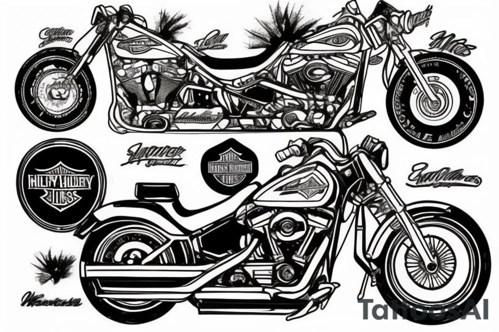 Harley Davidson 1986 HARDTAIL SPRINGER tattoo idea