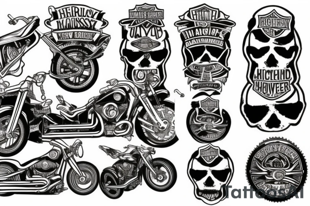 Harley Davidson OLD SCHOOL 
CHOPPER tattoo idea