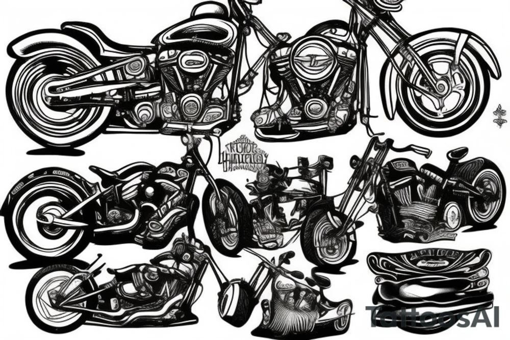 Harley Davidson OLD SCHOOL 
CHOPPER tattoo idea
