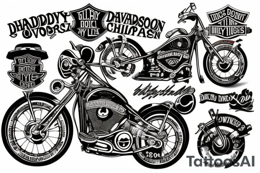 Harley Davidson OLD SCHOOL 
CHOPPER tattoo idea