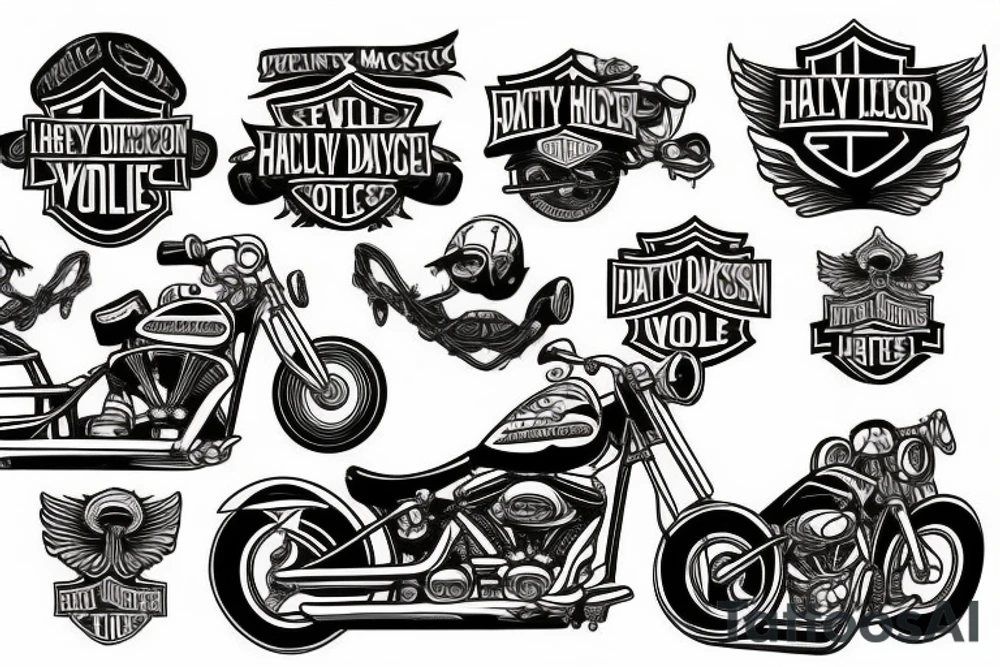 Harley Davidson OLD SCHOOL 
CHOPPER tattoo idea
