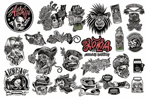 ALOHA MONKEY tattoo idea