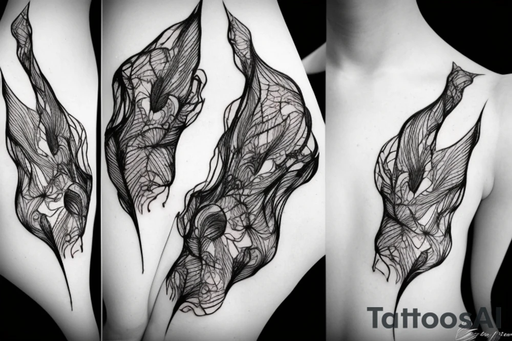 Iris van herpen line art tattoo idea