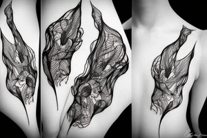 Iris van herpen line art tattoo idea