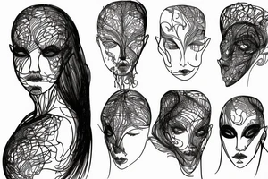 Iris van herpen line art tattoo idea