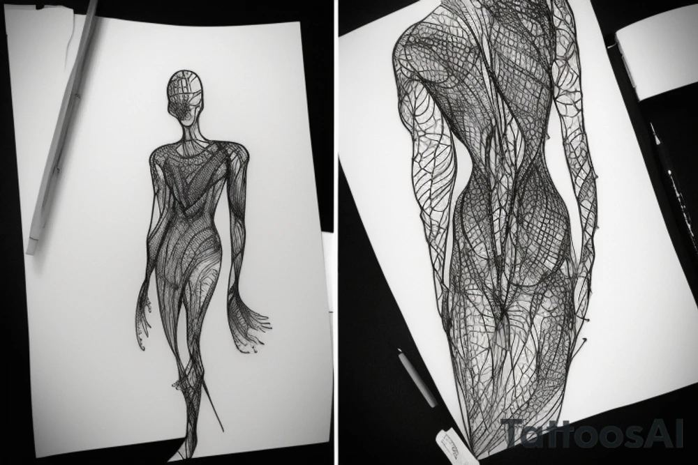 Iris van herpen dress minimalist tattoo idea