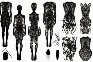 Iris van herpen dress minimalist tattoo idea