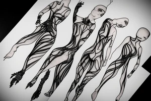 Iris van herpen dress line art tattoo idea