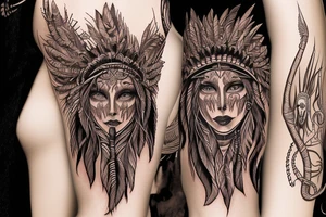 Chaos Spiritual Native American Intricate Comprehensive Detailed Elaborate female tattoo idea