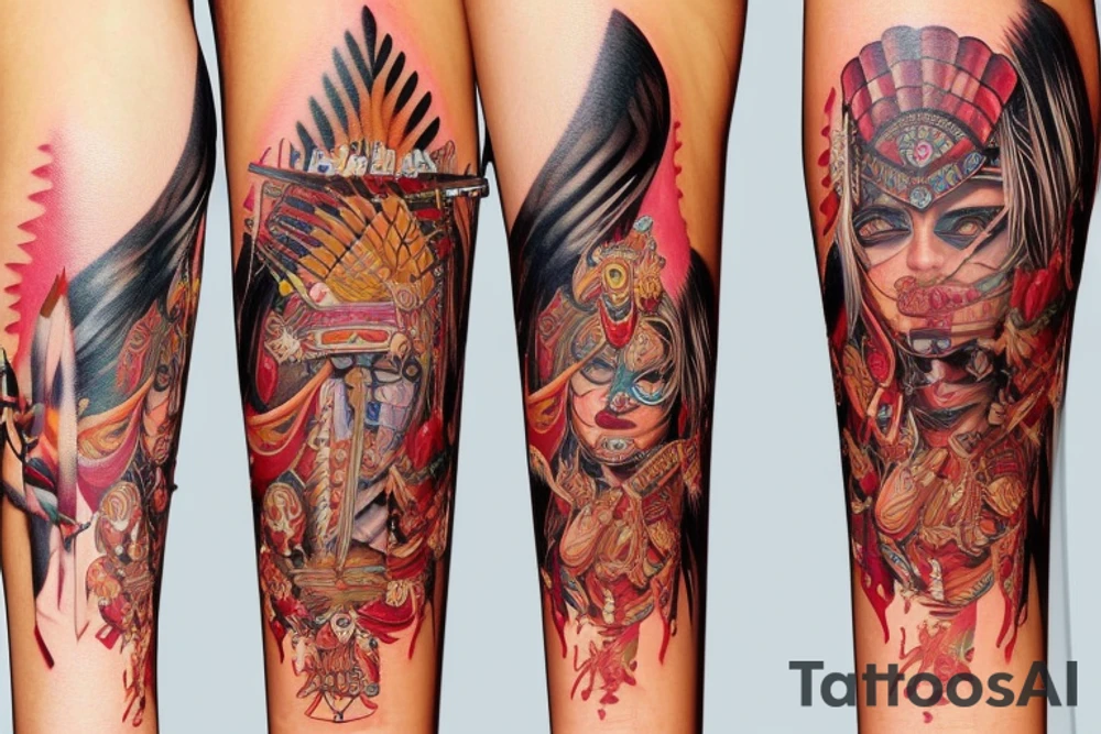 Chaos Spiritual Native American Intricate Comprehensive Detailed Elaborate female tattoo idea
