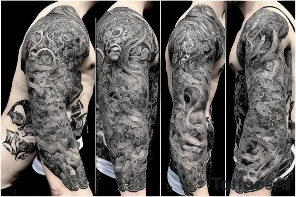 Smokey Pagan Runic Elaborate Intricate Comprehensive Demon woman gorgeous beautiful fierce Feral tattoo idea