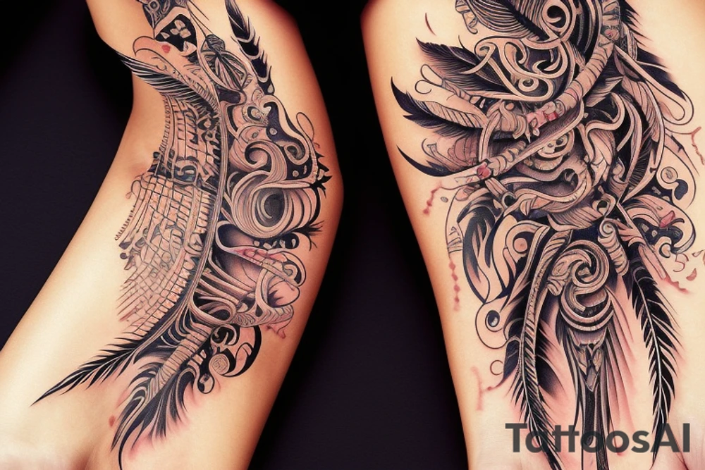 Chaos Spiritual Native American Intricate Comprehensive Detailed Elaborate female tattoo idea