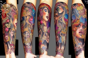Chaos Spiritual Native
 Intricate Comprehensive Detailed Elaborate female tattoo idea