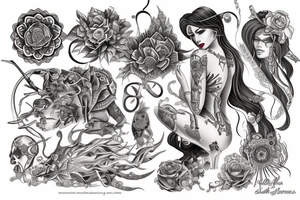 Chaos Spiritual Native
 Intricate Comprehensive Detailed Elaborate female tattoo idea