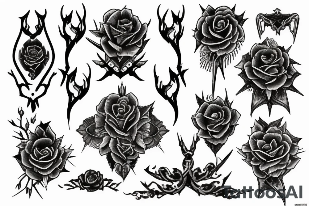 Thorns Thorns Smokey Grim Detailed Elaborate Comprehensive Intricate Ornate Vicious tattoo idea