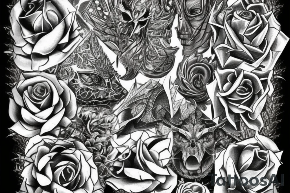 Thorns Thorns Smokey Grim Detailed Elaborate Comprehensive Intricate Ornate Vicious tattoo idea