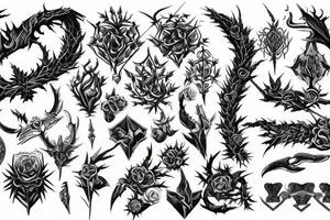 Thorns Thorns Smokey Grim Detailed Elaborate Comprehensive Intricate Ornate Vicious tattoo idea