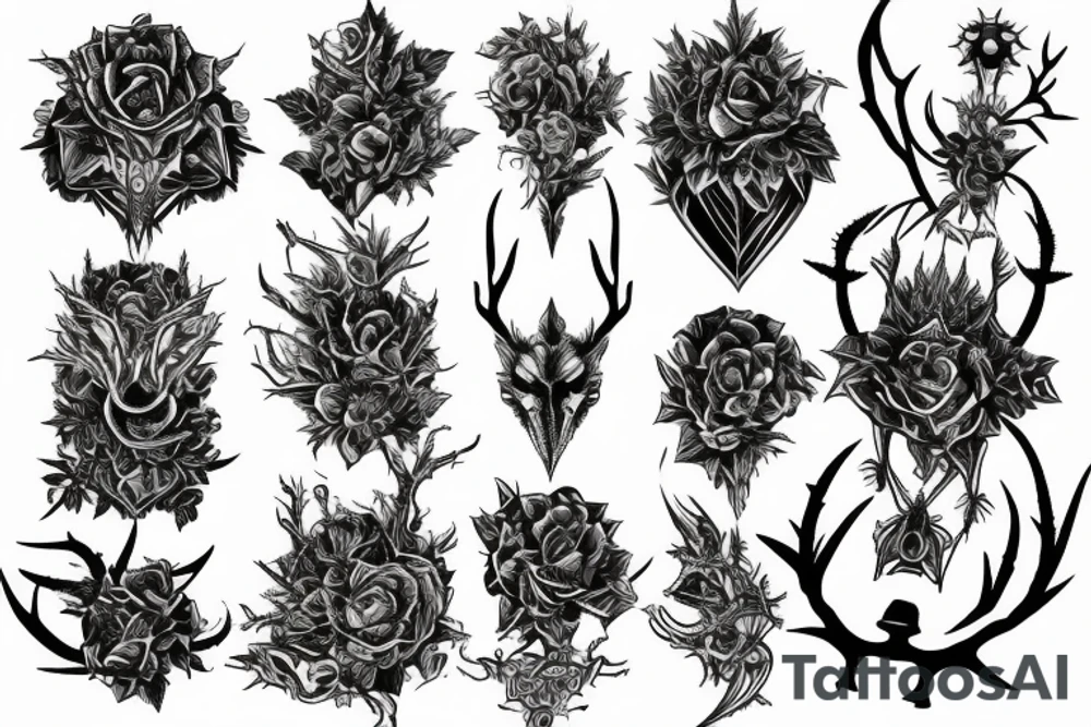Thorns Thorns Smokey Grim Detailed Elaborate Comprehensive Intricate Ornate Vicious tattoo idea