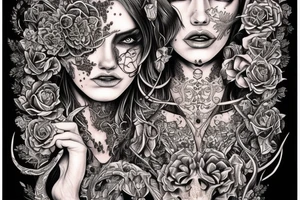 Necromancer Woman Intense Elaborate Intricate Comprehensive Detailed Gorgeous Vibrant tattoo idea