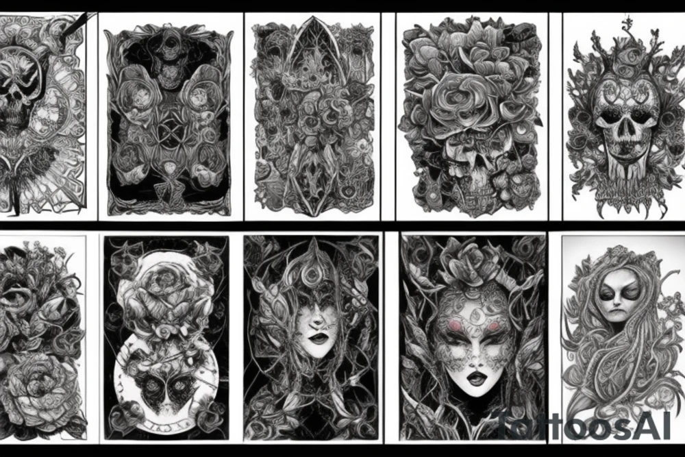 Necromancer Woman Intense Elaborate Intricate Comprehensive Detailed Gorgeous Vibrant tattoo idea