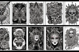 Necromancer Woman Intense Elaborate Intricate Comprehensive Detailed Gorgeous Vibrant tattoo idea