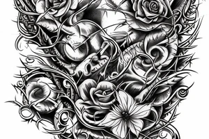 Thorns Thorns Smokey Grim Detailed Elaborate Comprehensive Intricate Ornate Vicious tattoo idea