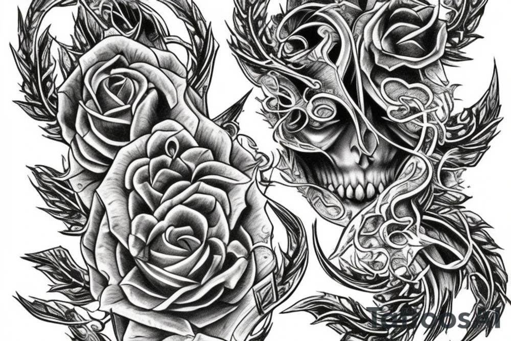 Thorns Thorns Smokey Grim Detailed Elaborate Comprehensive Intricate Ornate Vicious tattoo idea
