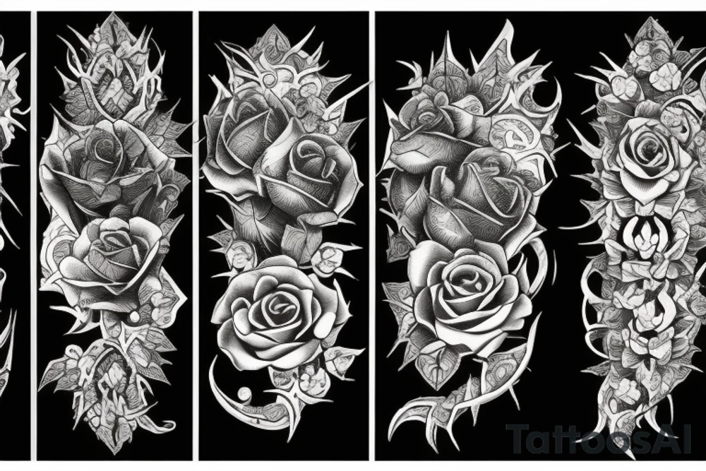 Thorns Thorns Smokey Grim Detailed Elaborate Comprehensive Intricate Ornate Vicious tattoo idea