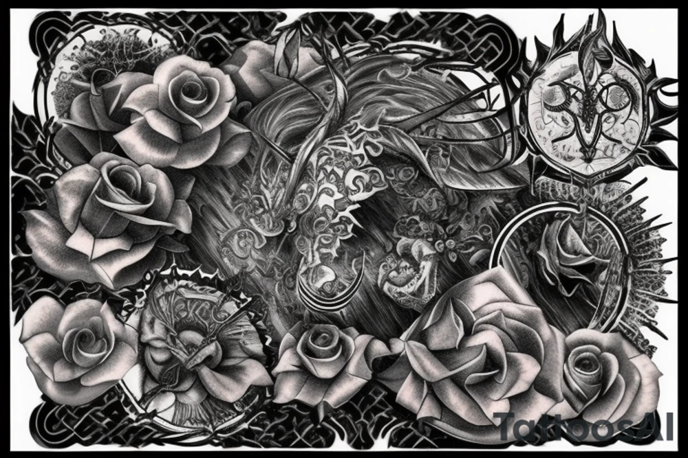 Thorns Thorns Smokey Grim Detailed Elaborate Comprehensive Intricate Ornate Vicious tattoo idea