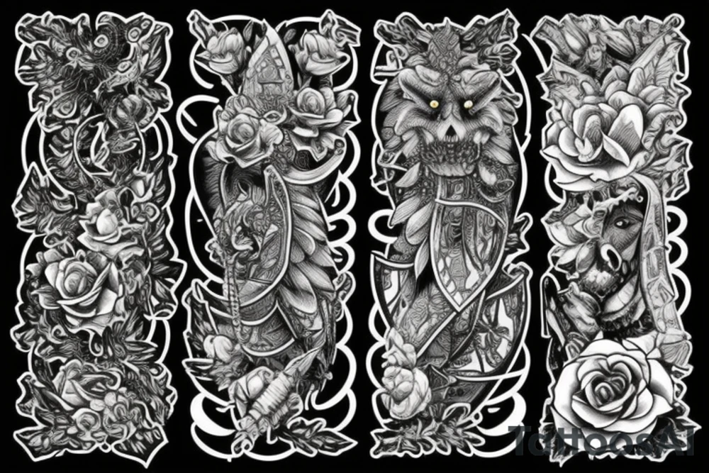 Thorns Thorns Smokey Grim Detailed Elaborate Comprehensive Intricate Ornate Vicious tattoo idea