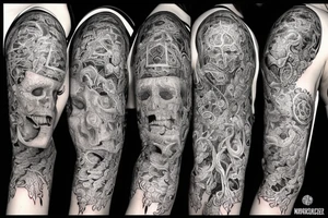 Necromancer Woman Intense Elaborate Intricate Comprehensive Detailed Gorgeous Vibrant tattoo idea
