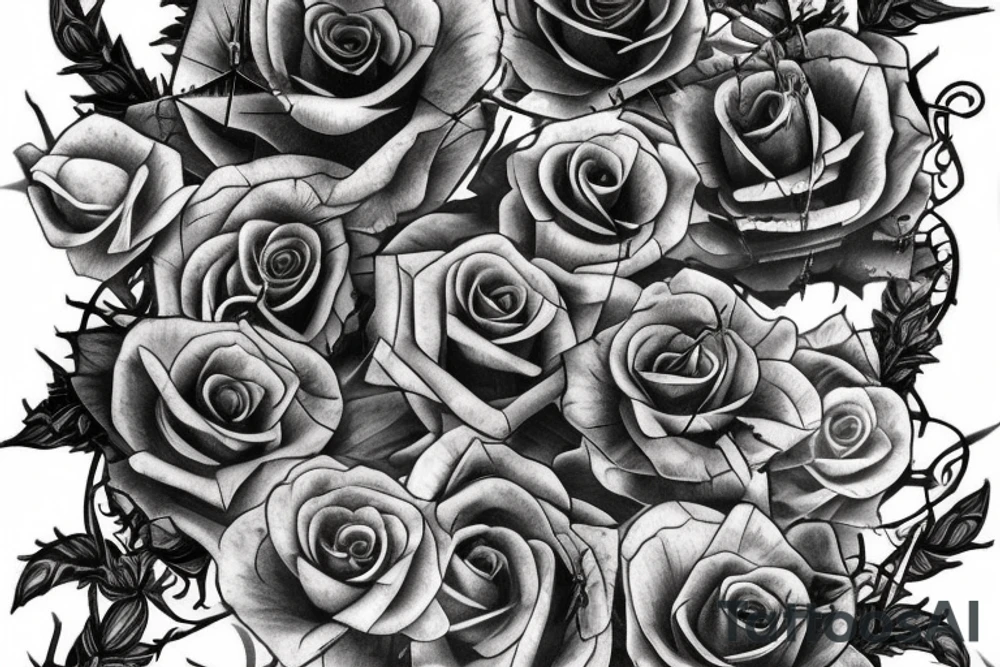Thorns Thorns Smokey Grim Detailed Elaborate Comprehensive Intricate Ornate Vicious tattoo idea