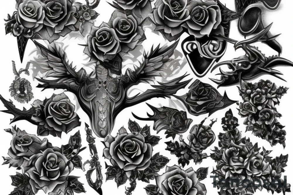 Thorns Thorns Smokey Grim Detailed Elaborate Comprehensive Intricate Ornate Vicious tattoo idea
